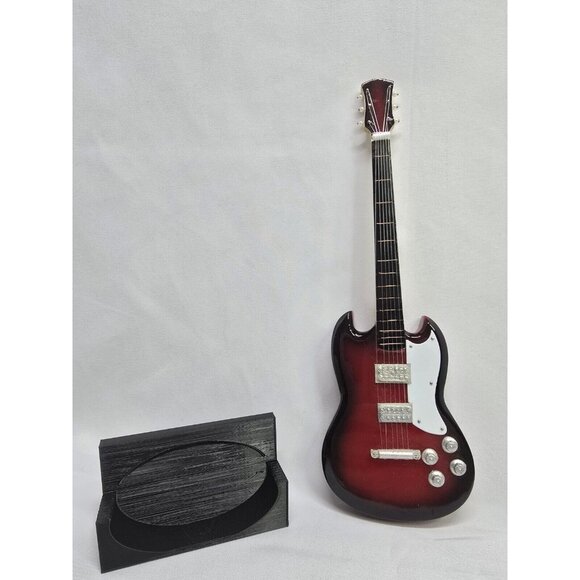 Collectible Red Mini Electric Guitar Model Home Decor- 3D Printed Stand- 25CM - Picture 2 of 11